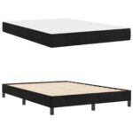 vidaXL Posteľ boxspring s matracom Čierna 140 x 200 cm Zamat – Obrázok 2