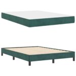 vidaXL Posteľ boxspring s matracom Tmavozelená 160 x 200 cm Zamat – Obrázok 12