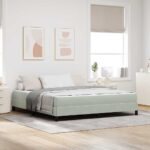 vidaXL Posteľ boxspring s matracom Svetlosivá 180 x 200 cm Zamat