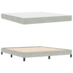 vidaXL Posteľ boxspring s matracom Svetlosivá 180 x 200 cm Zamat – Obrázok 3