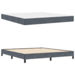 vidaXL Posteľ s pružinovým rámom Tmavo šedá 180 x 200 cm látka – Obrázok 3