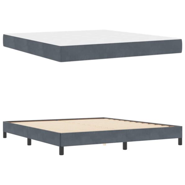 vidaXL Posteľ s pružinovým rámom Tmavo šedá 180 x 200 cm látka – Obrázok 3