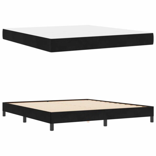 vidaXL Posteľ boxspring s matracom Čierna 180 x 200 cm Zamat – Obrázok 12