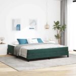 vidaXL Posteľ s pružinovým rámom Tmavozelená 180 x 200 cm látka