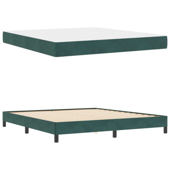 vidaXL Posteľ s pružinovým rámom Tmavozelená 180 x 200 cm látka – Obrázok 2