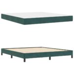 vidaXL Posteľ s pružinovým rámom Tmavozelená 180 x 200 cm látka – Obrázok 3