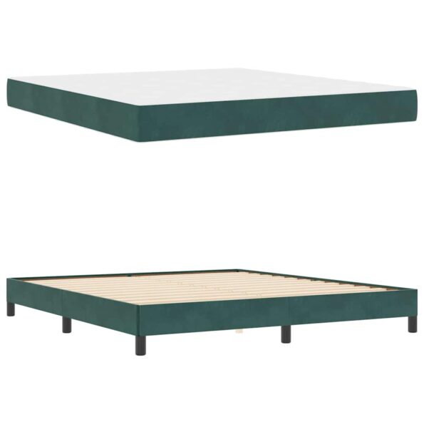 vidaXL Posteľ s pružinovým rámom Tmavozelená 180 x 200 cm látka – Obrázok 3