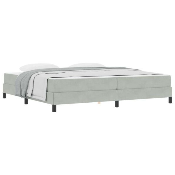 vidaXL Posteľ boxspring s matracom Svetlosivá 200 x 200 cm Zamat – Obrázok 10