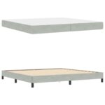 vidaXL Posteľ boxspring s matracom Svetlosivá 200 x 200 cm Zamat – Obrázok 12