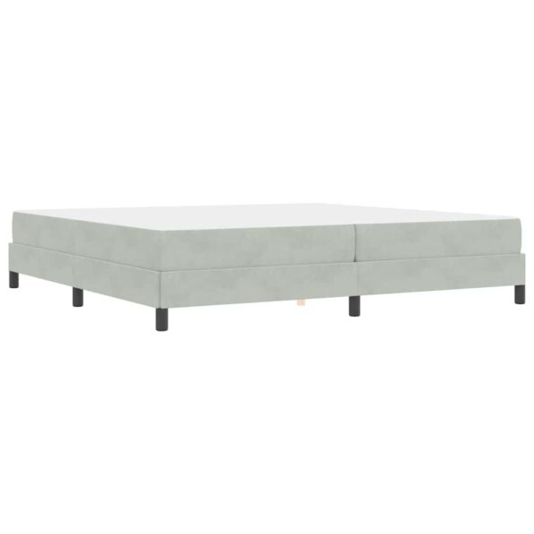 vidaXL Posteľ boxspring s matracom Svetlosivá 200 x 200 cm Zamat – Obrázok 6