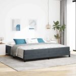 vidaXL Posteľ s pružinovým rámom Tmavo šedá 200 x 200 cm látka