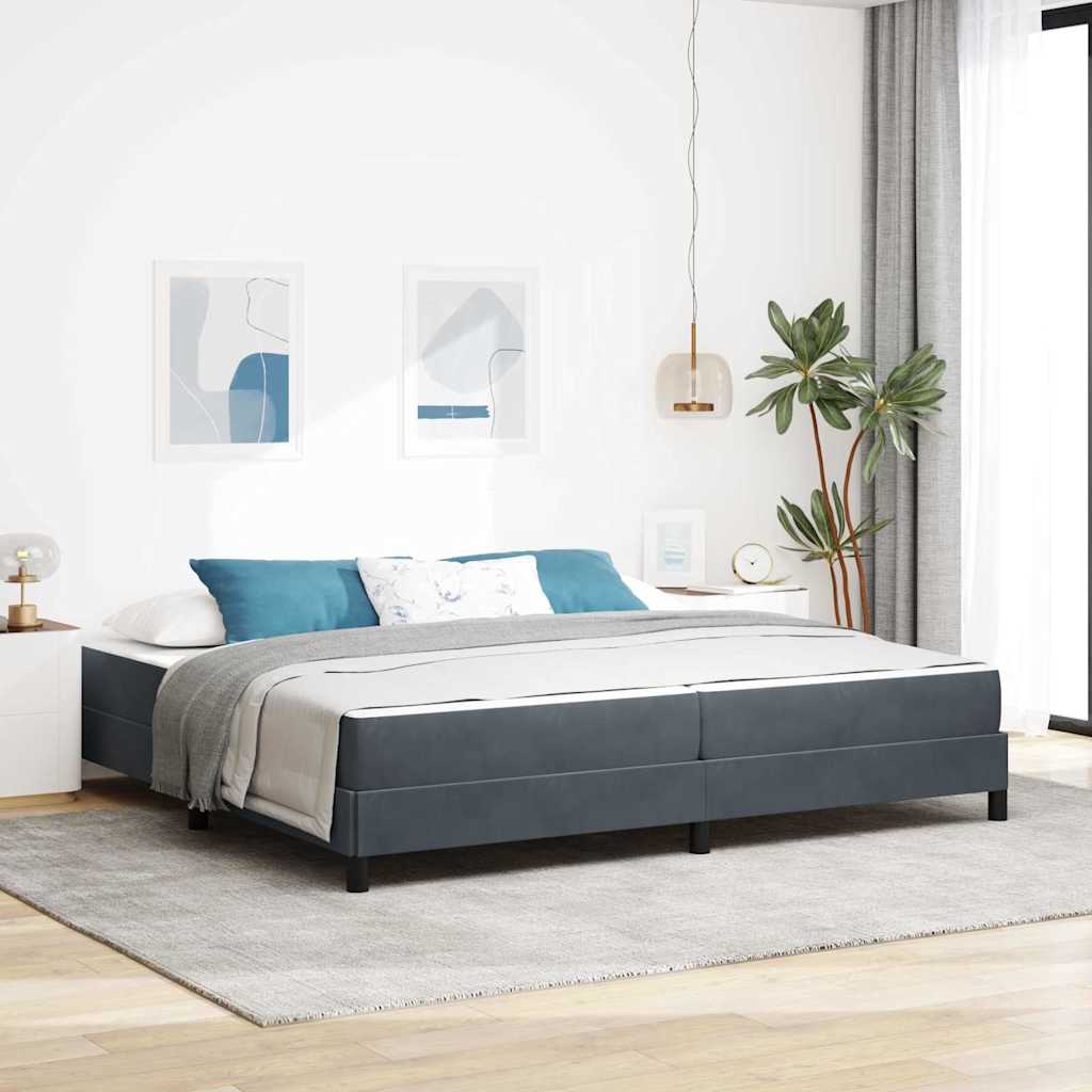 3398714_1.jpg vidaXL Posteľ s pružinovým rámom Tmavo šedá 200 x 200 cm látka – Obrázok 1