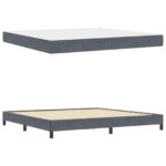 vidaXL Posteľ s pružinovým rámom Tmavo šedá 200 x 200 cm látka – Obrázok 2