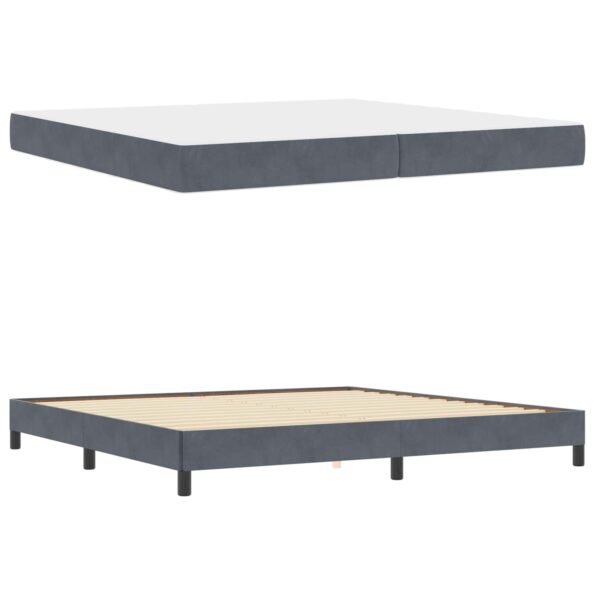 vidaXL Posteľ s pružinovým rámom Tmavo šedá 200 x 200 cm látka – Obrázok 2