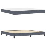 vidaXL Posteľ s pružinovým rámom Tmavo šedá 200 x 200 cm látka – Obrázok 3