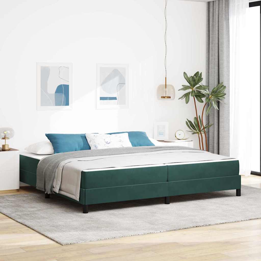 3398716_1.jpg vidaXL Posteľ s pružinovým rámom Tmavozelená 200 x 200 cm látka – Obrázok 1