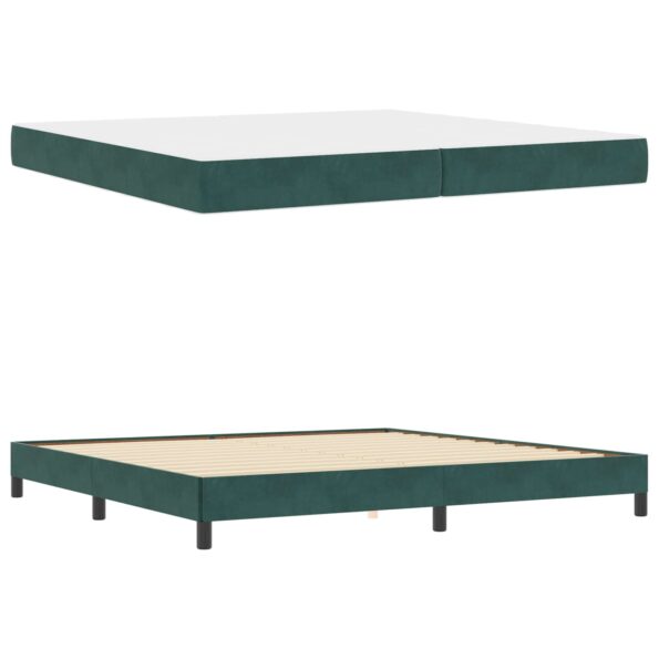 vidaXL Posteľ s pružinovým rámom Tmavozelená 200 x 200 cm látka – Obrázok 12