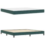 vidaXL Posteľ s pružinovým rámom Tmavozelená 200 x 200 cm látka – Obrázok 3