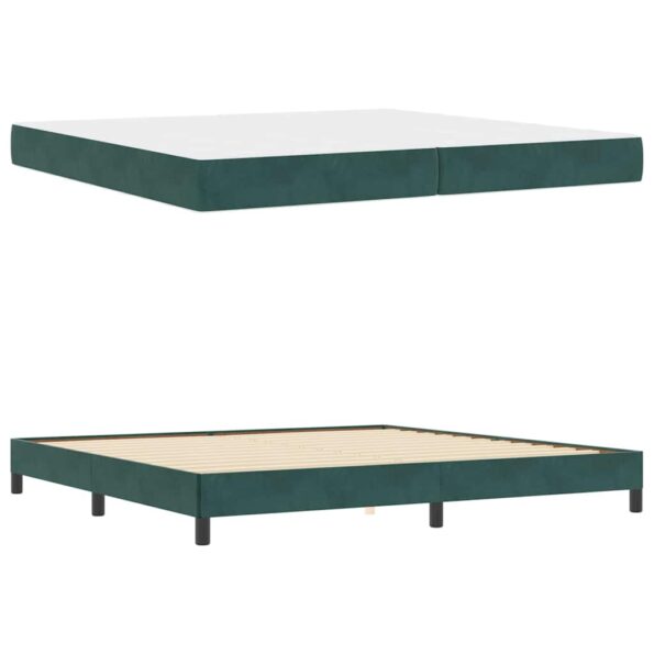 vidaXL Posteľ s pružinovým rámom Tmavozelená 200 x 200 cm látka – Obrázok 3