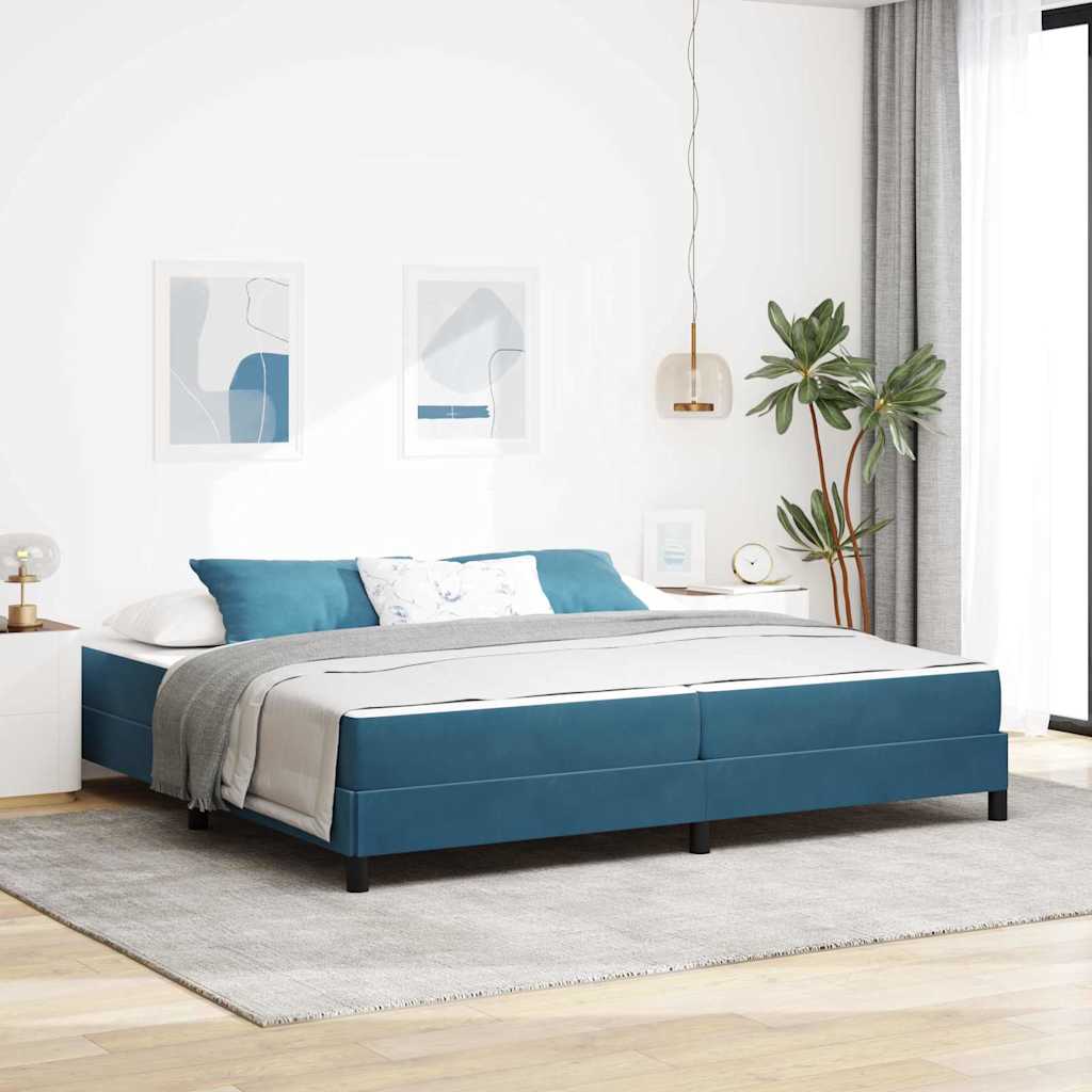 3398717_1.jpg vidaXL Posteľ s pružinovým rámom Tmavomodrá 200 x 200 cm látka – Obrázok 1