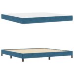vidaXL Posteľ s pružinovým rámom Tmavomodrá 200 x 200 cm látka – Obrázok 12