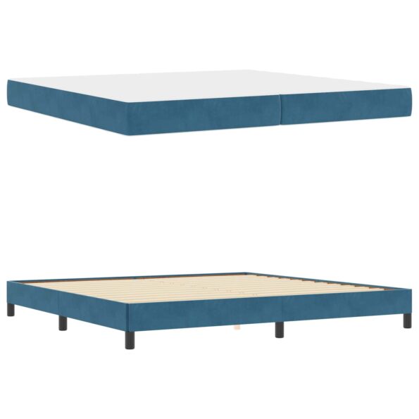vidaXL Posteľ s pružinovým rámom Tmavomodrá 200 x 200 cm látka – Obrázok 2