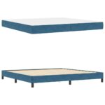 vidaXL Posteľ s pružinovým rámom Tmavomodrá 200 x 200 cm látka – Obrázok 3