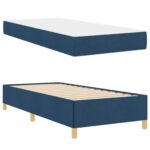 vidaXL Posteľ s pružinovým rámom Iný Modrá a biela 100 x 200 cm Pena – Obrázok 12