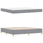 vidaXL Posteľ s pružinovým rámom Iný Svetlo šedá a Biela 200 x 200 cm – Obrázok 2