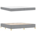 vidaXL Posteľ s pružinovým rámom Iný Svetlo šedá a Biela 200 x 200 cm – Obrázok 3