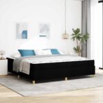 vidaXL Posteľ s pružinovým rámom Čierna a biela a čierna 200 x 200 cm
