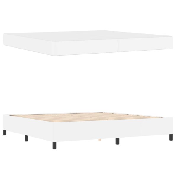vidaXL Rám postele s matracom Biela 200 x 200 cm Umelá koža – Obrázok 12