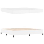 vidaXL Rám postele s matracom Biela 200 x 200 cm Umelá koža – Obrázok 2