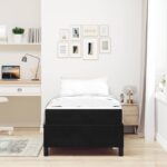 vidaXL Rám postele Iný Čierna a biela a čierna 80 x 200 cm Zamat – Obrázok 4