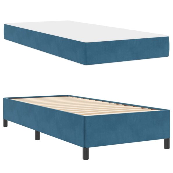 vidaXL Rám postele s matracmi Tmavomodrá 90 x 200 cm látka – Obrázok 12