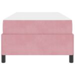 vidaXL Rám postele Iný Ružová a biela 90 x 200 cm Zamat – Obrázok 4