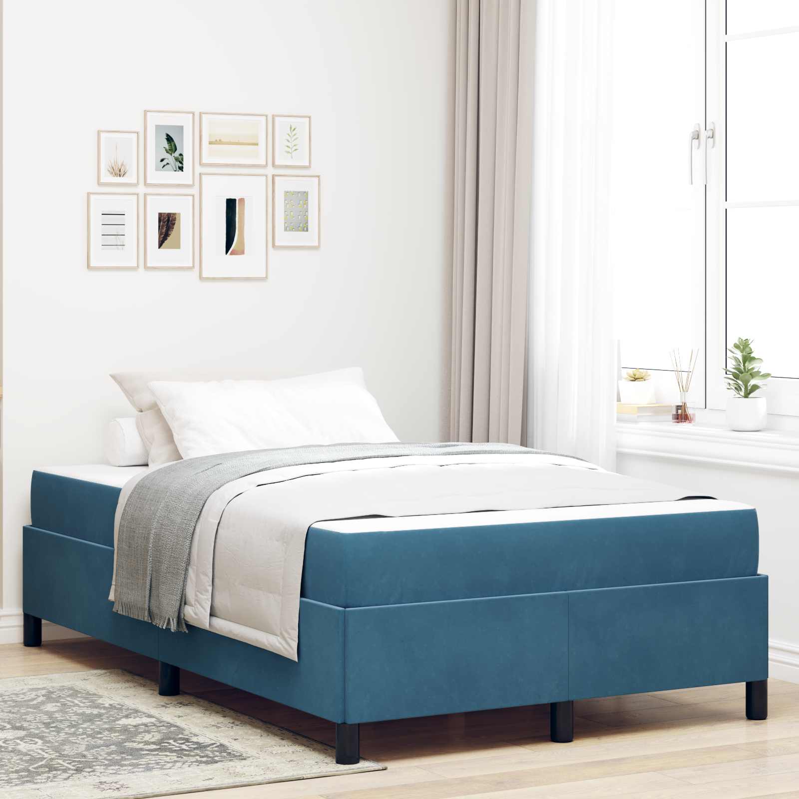 3399058_1.jpg vidaXL Rám postele s matracmi Tmavomodrá 120 x 200 cm látka – Obrázok 1