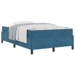 vidaXL Rám postele s matracmi Tmavomodrá 120 x 200 cm látka – Obrázok 3