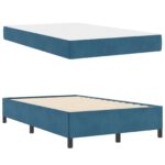 vidaXL Rám postele s matracmi Tmavomodrá 120 x 200 cm látka – Obrázok 6