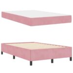 vidaXL Rám postele s matracmi Ružová 120 x 200 cm látka – Obrázok 2