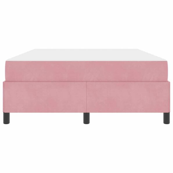 vidaXL Rám postele Iný Ružová a biela 140 x 190 cm Zamat – Obrázok 4