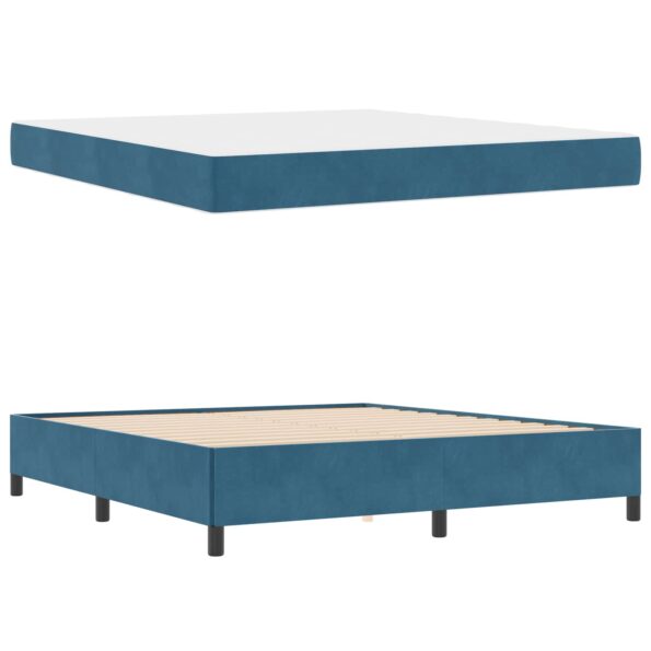 vidaXL Rám postele s matracmi Tmavomodrá 180 x 200 cm látka – Obrázok 2