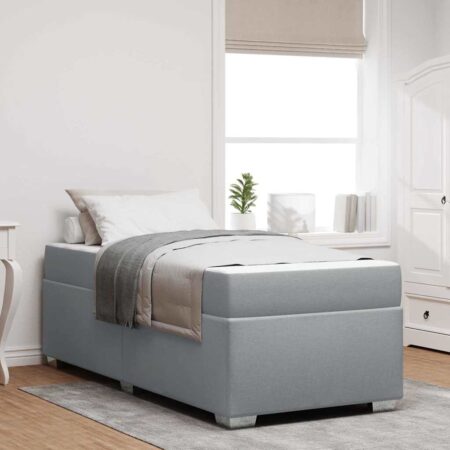 vidaXL Rám postele Iný Svetlosivá 90 x 200 cm látka