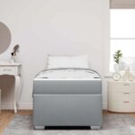 vidaXL Rám postele s matracmi Svetlosivá 90 x 200 cm látka – Obrázok 2