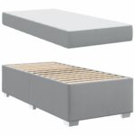 vidaXL Rám postele s matracmi Svetlosivá 90 x 200 cm látka – Obrázok 3