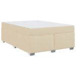 vidaXL Rám postele s matracmi Krémová 160 x 200 cm látka – Obrázok 2