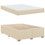 vidaXL Rám postele s matracmi Krémová 160 x 200 cm látka – Obrázok 5
