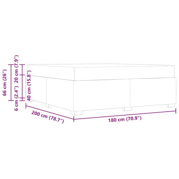 vidaXL Rám postele Iný Tmavo šedá 180 x 200 cm látka – Obrázok 12