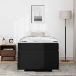 vidaXL Rám postele Iný Čierna 90 x 190 cm Umelá koža – Obrázok 2