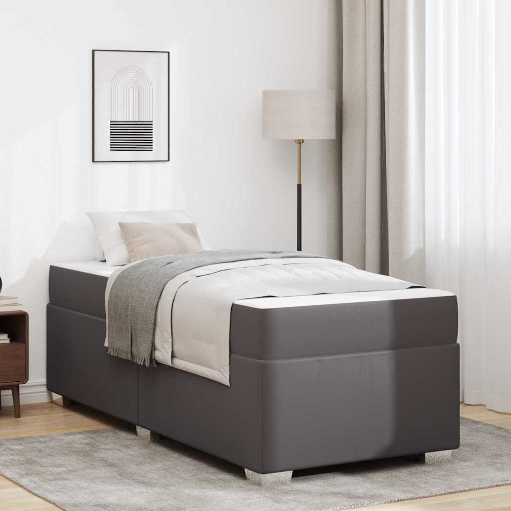 3399221_1.jpg vidaXL Rám postele Iný Sivá 90 x 190 cm Umelá koža – Obrázok 1